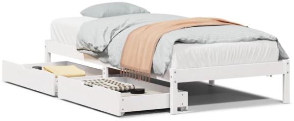 vidaXL Massivholzbett ohne Matratze Weiß 90x190 cm Kiefernholz 3301423