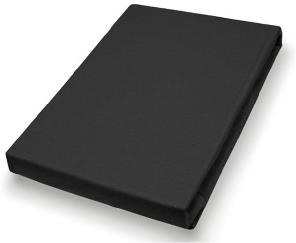 Hahn Haustextilien Jersey-Spannlaken Basic Größe 90-100x200 cm Farbe schwarz