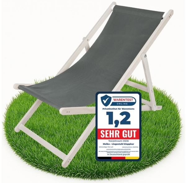 Melko Gartenstuhl Strandliege klappbar Liegestuhl Gartenliege Sonnenliege Balkon (Stück, 1 St), inkl. Sicherung gegen ungewolltes Zusammenklappen Bild 5