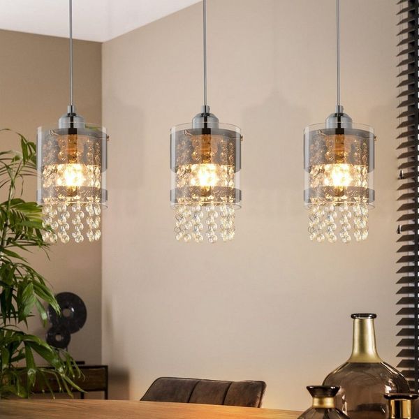 Nettlife Pendelleuchte Esstisch Glas 1 Flammig E27 Hängeleuchte Modern Hängelampe 150CM, ohne Leuchtmittel, Wohnzimmer Schlafzimmer Küche
