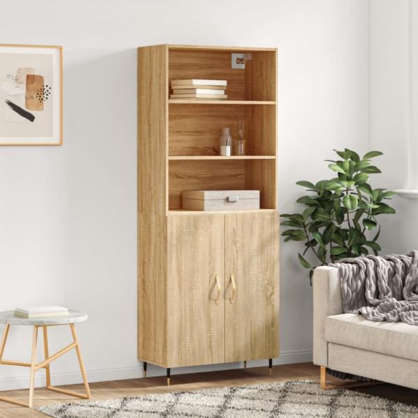 vidaXL Highboard Sonoma-Eiche 69,5x34x180 cm Holzwerkstoff 3189232