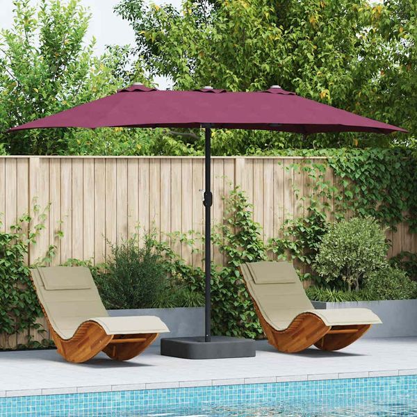 vidaXL Garten-Sonnenschirm Bordeauxrot 385 x 209 x 244 cm 42003279
