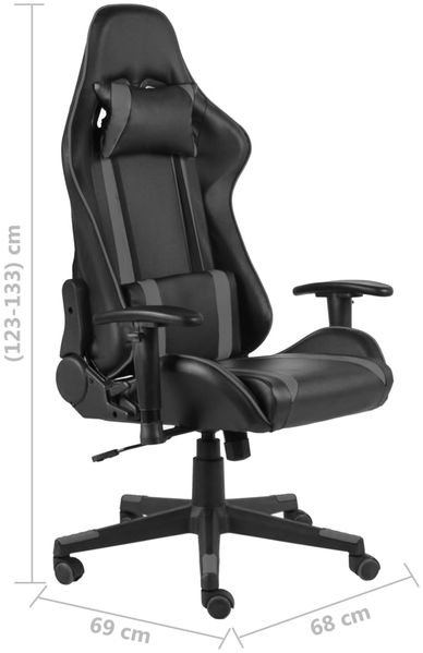 vidaXL Gaming-Stuhl Drehbar Grau PVC [20483] Bild 7