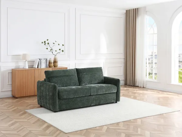 Vente-unique - MALOGU Sofa Stoff Grün - B 103 cm x H 82 cm x L 192 cm