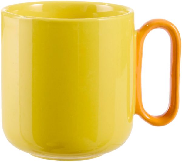 Novel 'CREATIVE COLORS' Kaffeebecher, Keramik gelb, Durchmesser 9 cm, mikrowellengeeignet