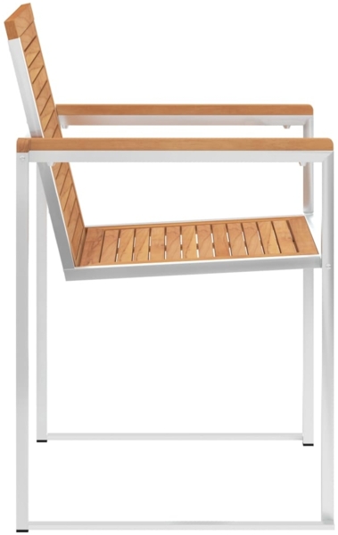 vidaXL Gartenstühle mit Kissen 2 Stk. Massivholz Teak und Stahl 3061541 Bild 5