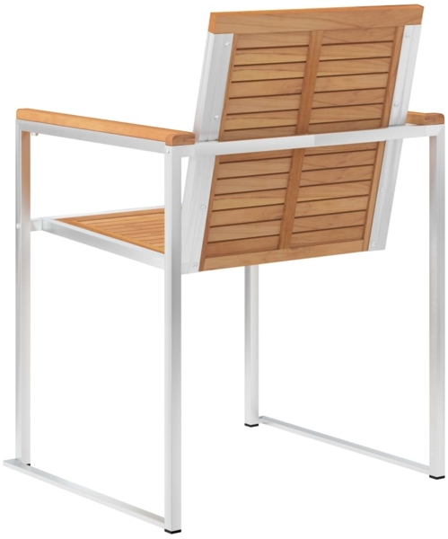 vidaXL Gartenstühle mit Kissen 2 Stk. Massivholz Teak und Stahl 3061541 Bild 6