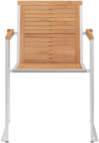 vidaXL Gartenstühle mit Kissen 2 Stk. Massivholz Teak und Stahl 3061541 Bild 4