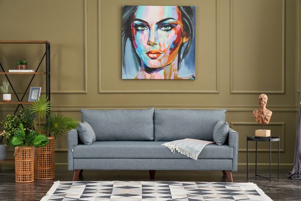 3-Sitzer-Sofa, 'Bella', 85 x 81 x 208, Blau