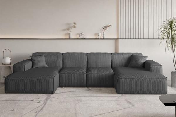 Wohnlandschaft Sofa U-Form CELES PREMIUM XS in Stoff Scala Anthrazit