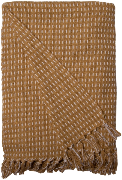 Decke Überwurf Straight 100% Baumwolle 130x180 cm Skandinavisch Senf