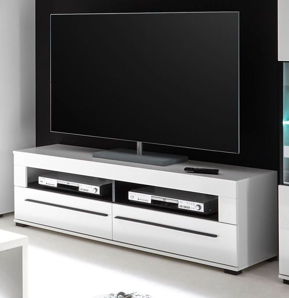 TV-Lowboard Design-D in Weiß Hochglanz 140 x 47 cm