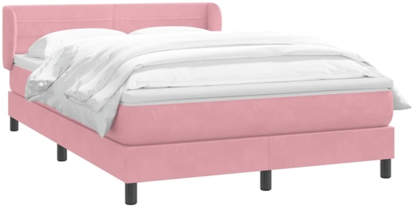 vidaXL Boxspringbett mit Matratze Rosa 140x220 cm Samt 3317654 Bild 2