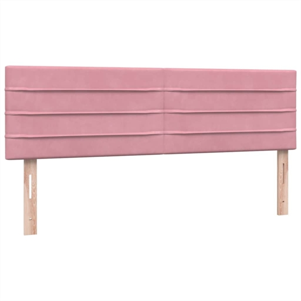 vidaXL Boxspringbett mit Matratze Rosa 140x220 cm Samt 3317654 Bild 7