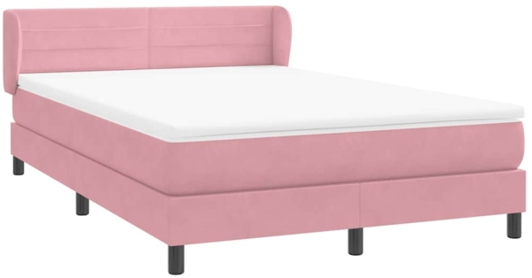 vidaXL Boxspringbett mit Matratze Rosa 140x220 cm Samt 3317654 Bild 3