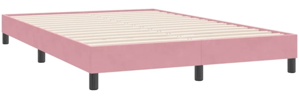 vidaXL Boxspringbett mit Matratze Rosa 140x220 cm Samt 3317654 Bild 4