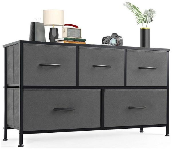 SURFOU Kommode Schubkastenkommode mit 5 Schubladen Sideboard Mehrzweckschrank (Schubladenschrank), für Schlafzimmer, Wohnzimmer, Kinderzimmer, Flur, Aufbewahrungsschrank