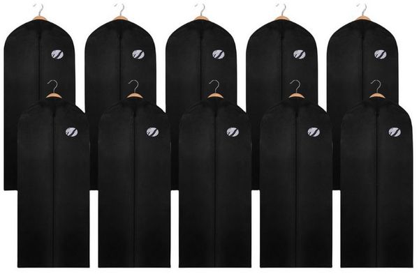 Clanmacy Sitzsack 10St. Kleidersack Kleiderhülle Schutzhülle Kleiderschutz Schwarz