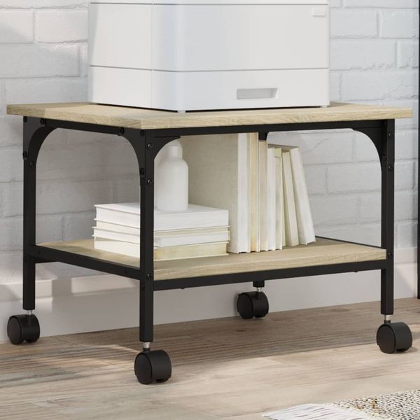 vidaXL Druckerständer 2 Ablagen Sonoma-Eiche 50x40x38 cm 842282
