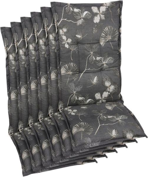 KONIFERA Hochlehnerauflage, (Spar-Set, 6 St), Natur Look taupe - Maße BxLxH ca.: 50 cm x 120 cm x 6 cm