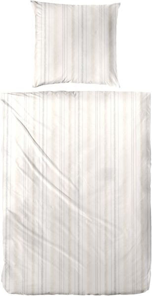 Primera Halbleinen Sommer Bettwäsche 135x200 Streifen beige sand dezent 183003-77