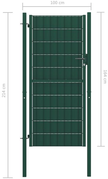 vidaXL Gartentor aus PVC und Stahl 100 x 164 cm Grün 145230 Bild 4