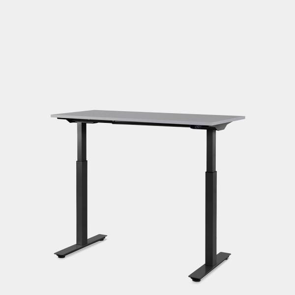 120 x 60 cm WRK21® SMART - Grau Uni / Schwarz elektrisch höhenverstellbarer Schreibtisch