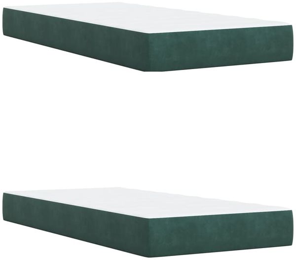 vidaXL Boxspringbett mit Matratze Dunkelgrün 200x200 cm Samt 3293299 Bild 9