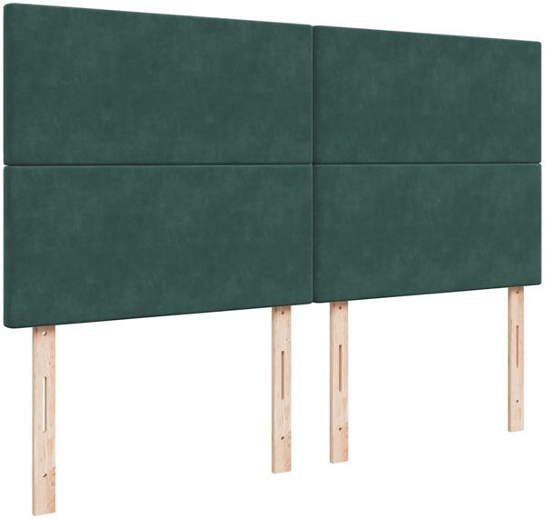 vidaXL Boxspringbett mit Matratze Dunkelgrün 200x200 cm Samt 3293299 Bild 7