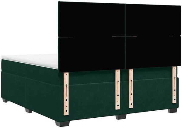vidaXL Boxspringbett mit Matratze Dunkelgrün 200x200 cm Samt 3293299 Bild 12