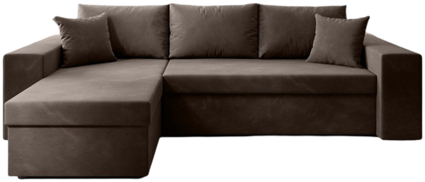 Designer Sofa Denver mit Schlaf- und Klappfunktion Samt Braun Links