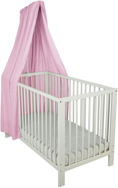 Sterntaler Betthimmel, luftiger Gaze-Stoff, leichter Baby-Betthimmel für Kinderbett, dekorativ und atmungsaktiv, 160×300×0,5 cm, rosa