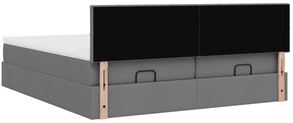 vidaXL Ottoman-Bett mit Matratzen Dunkelgrau 180x200 cm Stoff 3311995 Bild 10