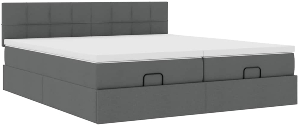 vidaXL Ottoman-Bett mit Matratzen Dunkelgrau 180x200 cm Stoff 3311995 Bild 5
