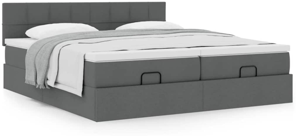 vidaXL Ottoman-Bett mit Matratzen Dunkelgrau 180x200 cm Stoff 3311995 Bild 3