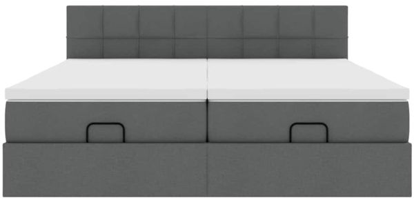 vidaXL Ottoman-Bett mit Matratzen Dunkelgrau 180x200 cm Stoff 3311995 Bild 6