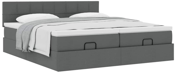 vidaXL Ottoman-Bett mit Matratzen Dunkelgrau 180x200 cm Stoff 3311995 Bild 4