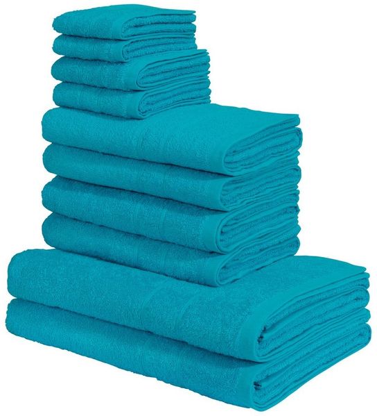 OTTO home Handtuch Set Inga, Duschtücher, Handtücher, Gästetücher, Seiftücher, Walkfrottier (10-St), Handtücher mit feiner Bordüre, 100% Baumwolle, einfarbig, weich