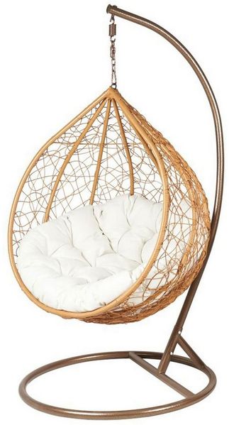 Lookway Gartensessel VIRELLA XL Stilvoller Hängestuhl mit Gestell und Kissen (1x Hängesessel-Korb mit Kissen), 200x105 cm
