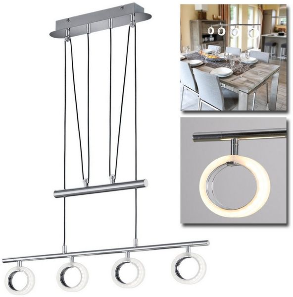 Home4Living Pendelleuchte Pendelleuchte LED Pendellampe Esszimmerlampe Leuchte 4x3,5W, Leuchtmittel fest verbaut, SMD-LED fest verbaut