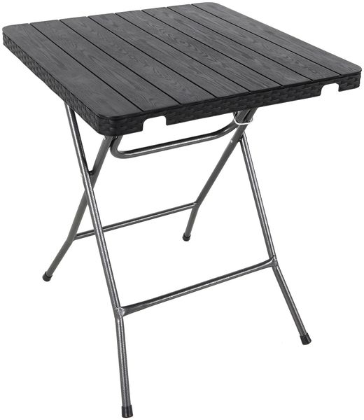Bistrotisch Gartentisch Klapptisch Kunststoff Holz-Rattan Optik schwarz