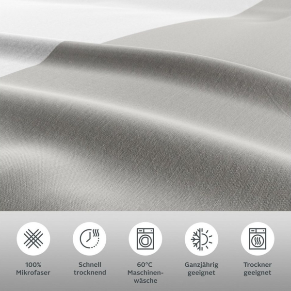 my home Bettwäsche Desner2, Microfaser, 2 teilig, Premium Qualität, sehr weich, uni, ab 135x200 cm Bild 2