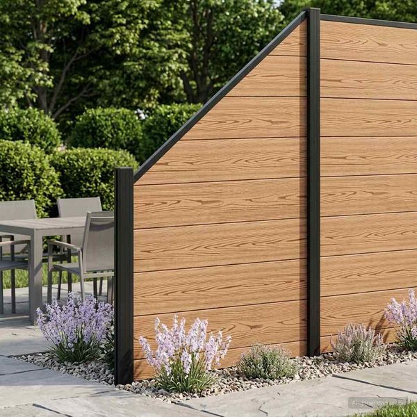 vidaXL zaunset 95 x 180 cm WPC und Aluminium Braun 42039061