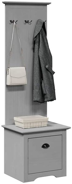 vidaXL Flurschrank mit Haken BODO Grau 50x40x157 cm 4016874