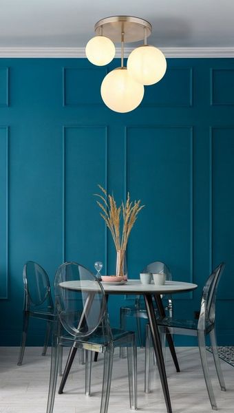 NOWA Deckenleuchte KOP, ohne Leuchtmittel, Deckenlampe, Glaskugel opal, alabaster Optik, Wohnzimmer, Esszimmer