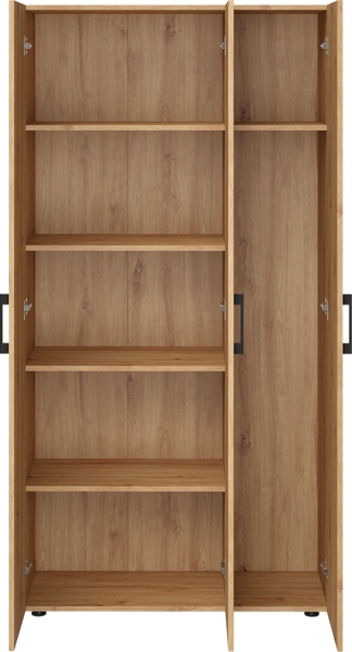 Bellamio 'Apol' Mehrzweckschrank, Eichenoptik, 176x33x90 cm, Putzschrank mit 3 Türen und 5 Regalen, Besenschrank mit Staubsaugerfach Bild 10