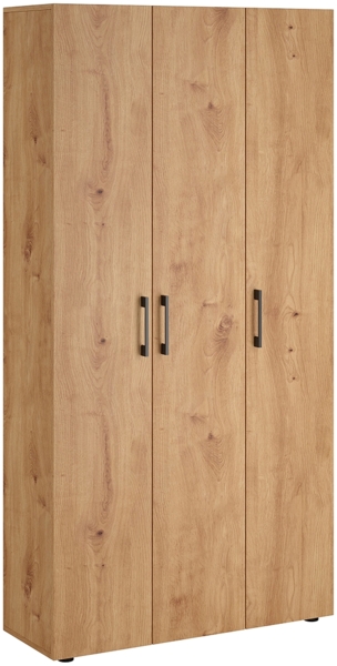 Bellamio 'Apol' Mehrzweckschrank, Eichenoptik, 176x33x90 cm, Putzschrank mit 3 Türen und 5 Regalen, Besenschrank mit Staubsaugerfach Bild 9
