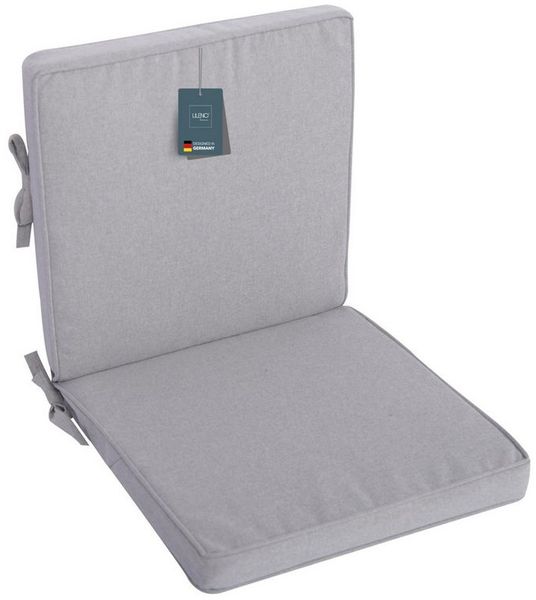 LILENO HOME Polsterauflage Niedriglehner, bequeme Sitzauflage für Gartenmöbel, Stuhlkissen, (1er Set), Gartenstuhl Auflage in Silber, Sitzpolster waschbar