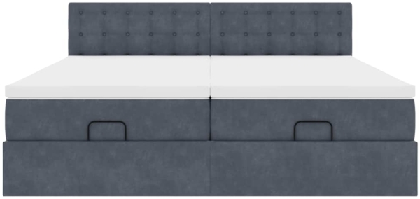 vidaXL Ottoman-Bett mit Matratzen Dunkelgrau 200x200 cm Samt 3312117 Bild 6