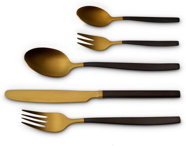 ECHTWERK Besteck-Set Tafelbesteck "Positano Due", 20tlg (20-tlg), 4 Personen, Edelstahl 18/10, PVD-Beschichtung
